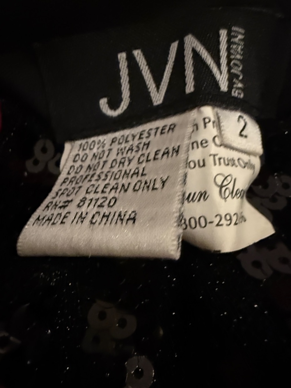 JVN by Jovani Black Sequin Spaghetti Strap Mini Dress - Picture 3 of 3